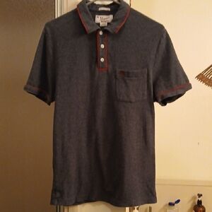 Original Penguin Gray and Red Polo‎ Shirt Classic Design Sz.M.